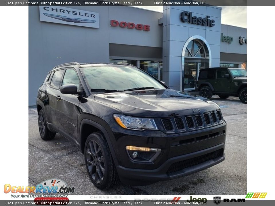 2021 Jeep Compass 80th Special Edition 4x4 Diamond Black Crystal Pearl / Black Photo #1