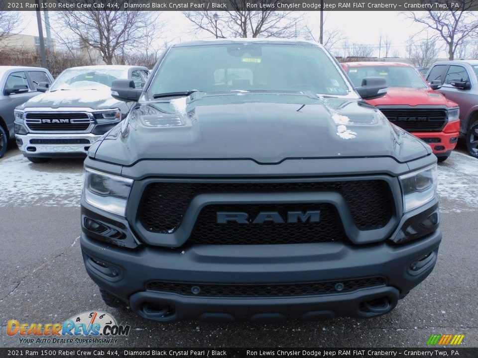 2021 Ram 1500 Rebel Crew Cab 4x4 Diamond Black Crystal Pearl / Black Photo #2