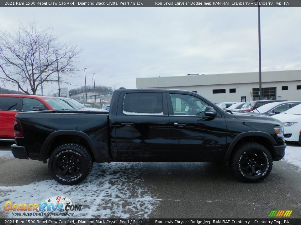 2021 Ram 1500 Rebel Crew Cab 4x4 Diamond Black Crystal Pearl / Black Photo #4