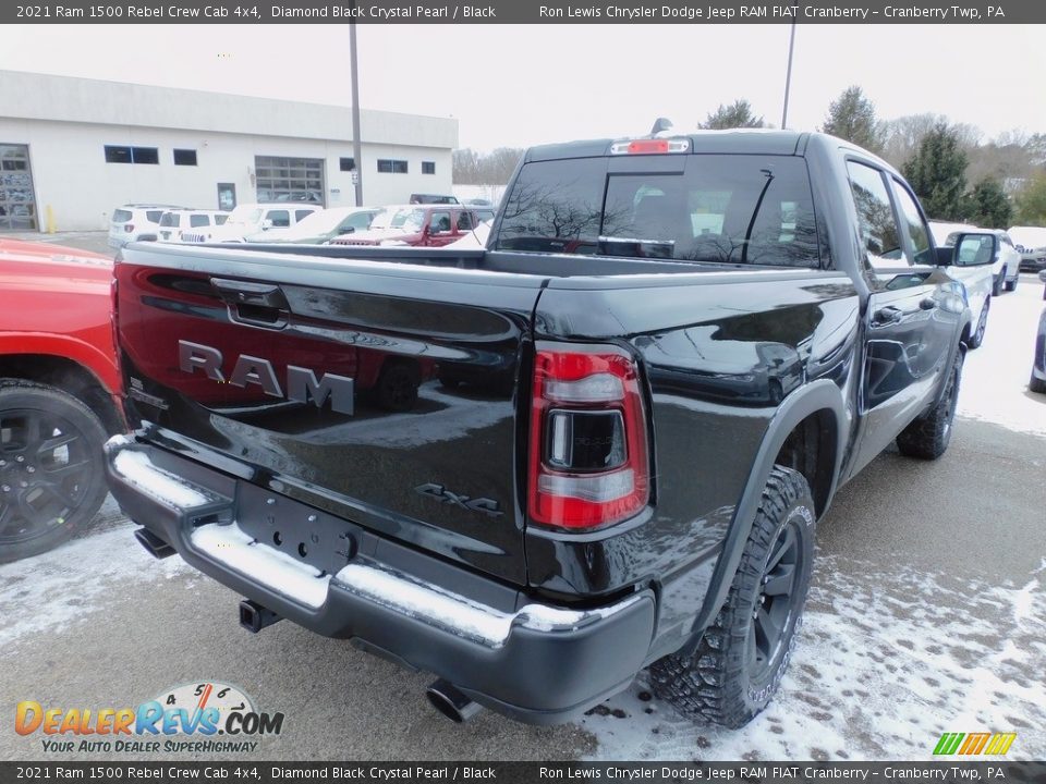 2021 Ram 1500 Rebel Crew Cab 4x4 Diamond Black Crystal Pearl / Black Photo #5