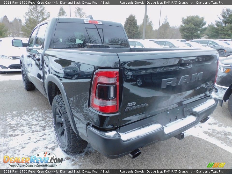 2021 Ram 1500 Rebel Crew Cab 4x4 Diamond Black Crystal Pearl / Black Photo #8