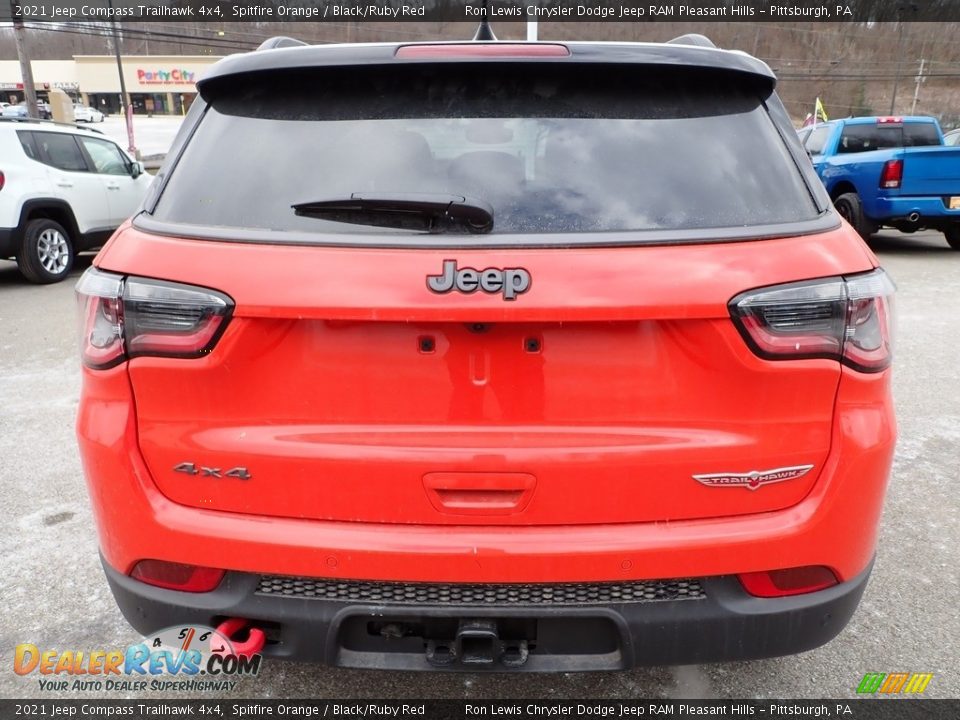 2021 Jeep Compass Trailhawk 4x4 Spitfire Orange / Black/Ruby Red Photo #4
