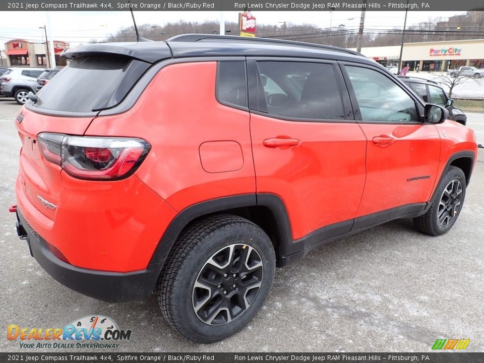 2021 Jeep Compass Trailhawk 4x4 Spitfire Orange / Black/Ruby Red Photo #6