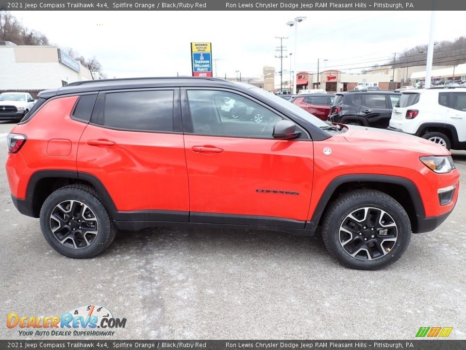 2021 Jeep Compass Trailhawk 4x4 Spitfire Orange / Black/Ruby Red Photo #7