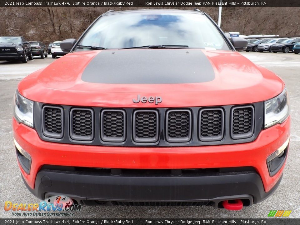 2021 Jeep Compass Trailhawk 4x4 Spitfire Orange / Black/Ruby Red Photo #9