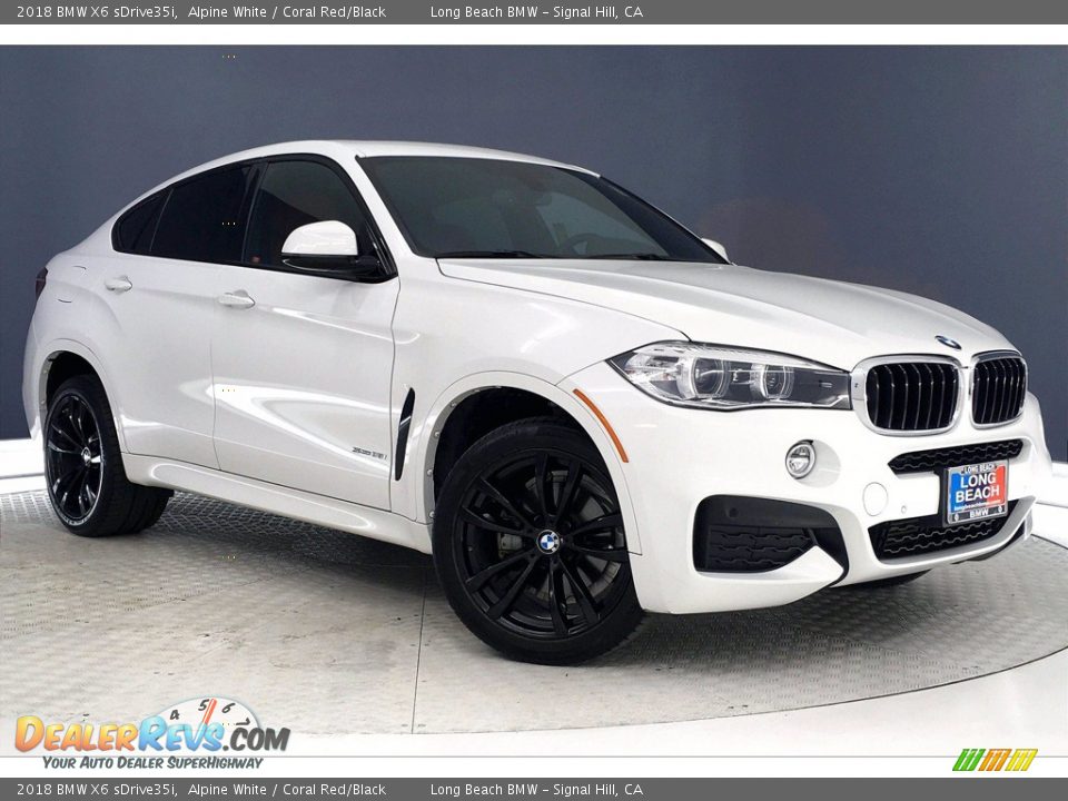 2018 BMW X6 sDrive35i Alpine White / Coral Red/Black Photo #1