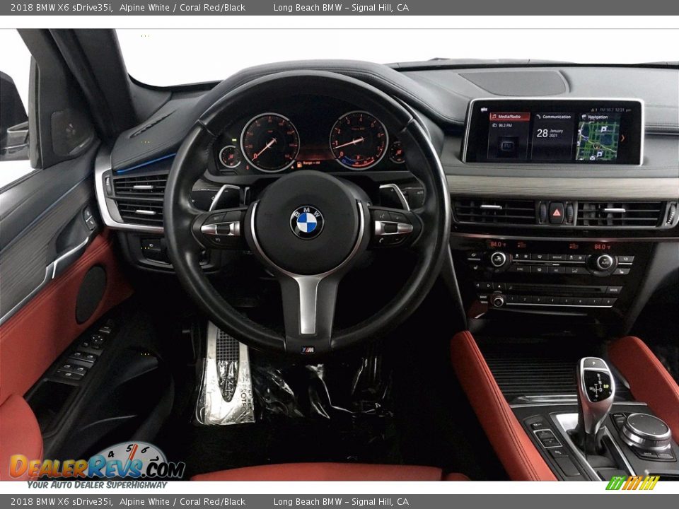 2018 BMW X6 sDrive35i Alpine White / Coral Red/Black Photo #4