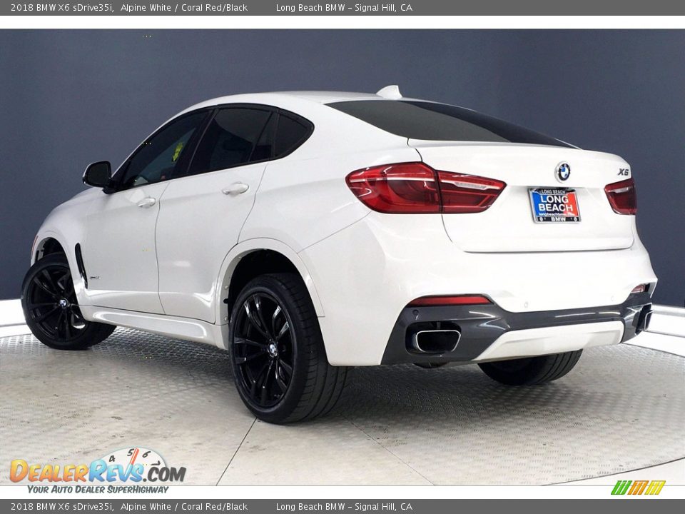 2018 BMW X6 sDrive35i Alpine White / Coral Red/Black Photo #10