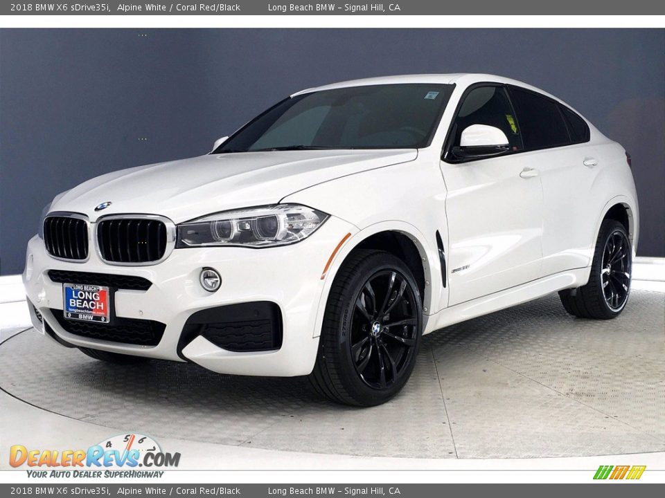 2018 BMW X6 sDrive35i Alpine White / Coral Red/Black Photo #12