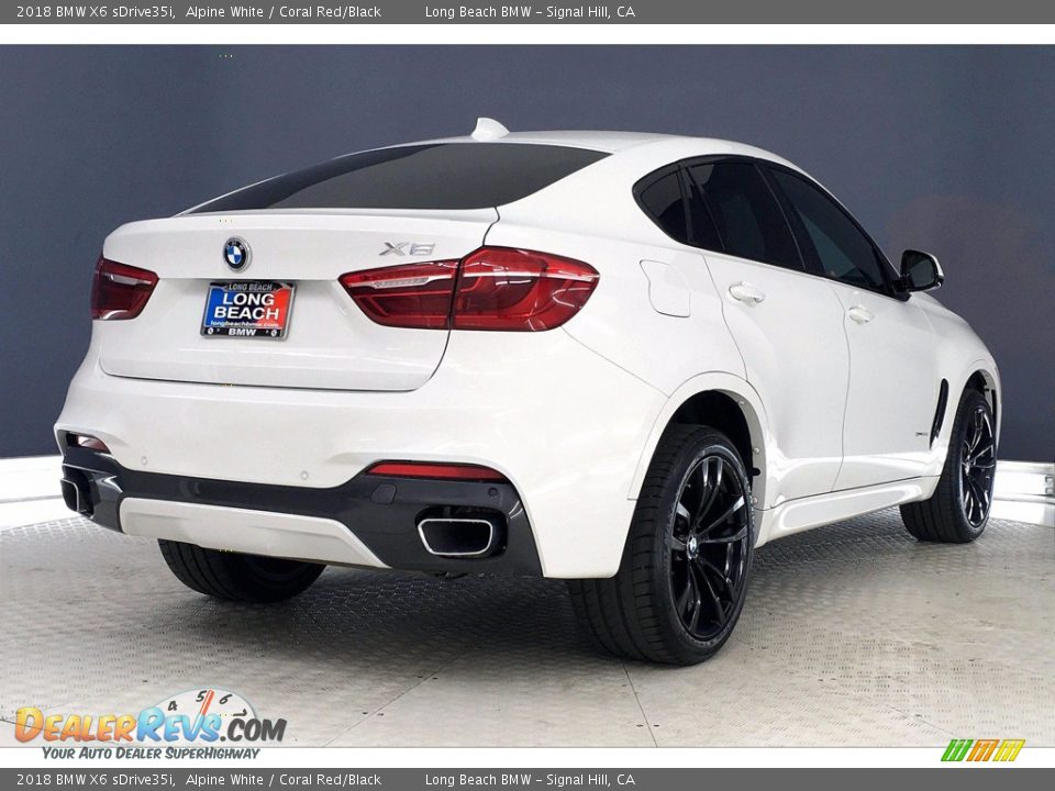 2018 BMW X6 sDrive35i Alpine White / Coral Red/Black Photo #13