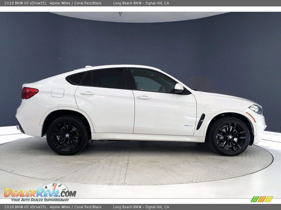 2018 BMW X6 sDrive35i Alpine White / Coral Red/Black Photo #14