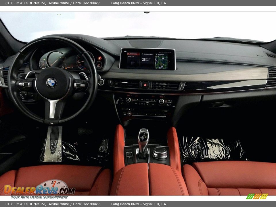 2018 BMW X6 sDrive35i Alpine White / Coral Red/Black Photo #15