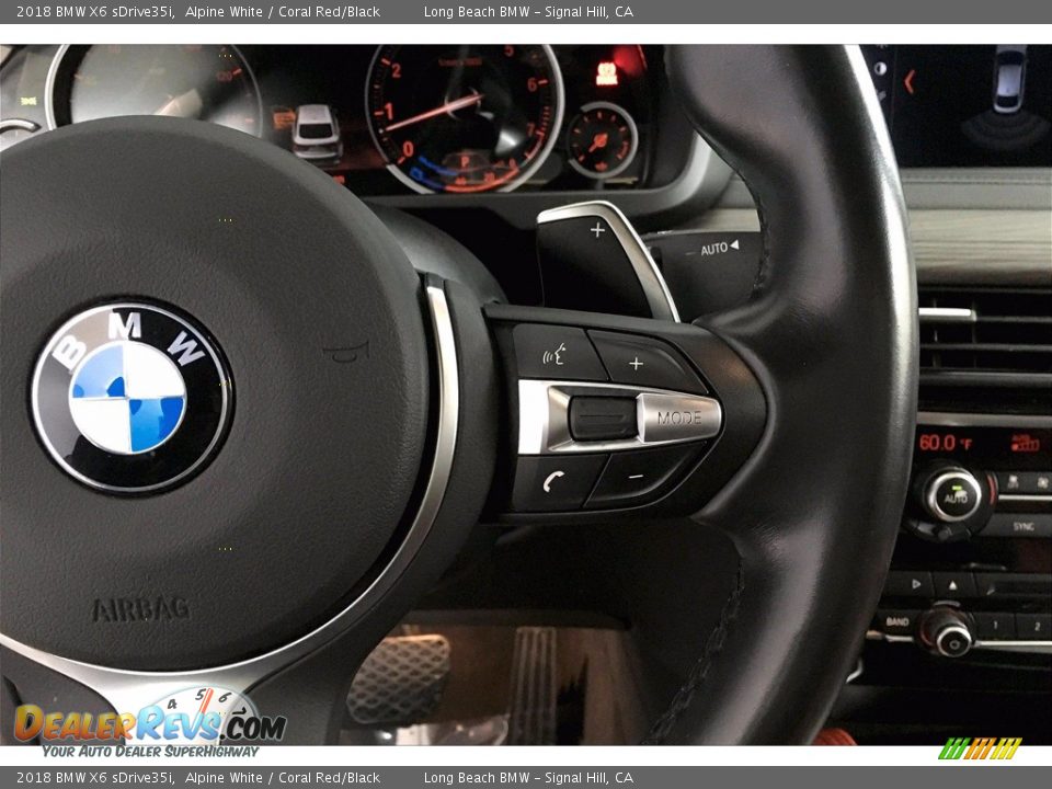 2018 BMW X6 sDrive35i Alpine White / Coral Red/Black Photo #19