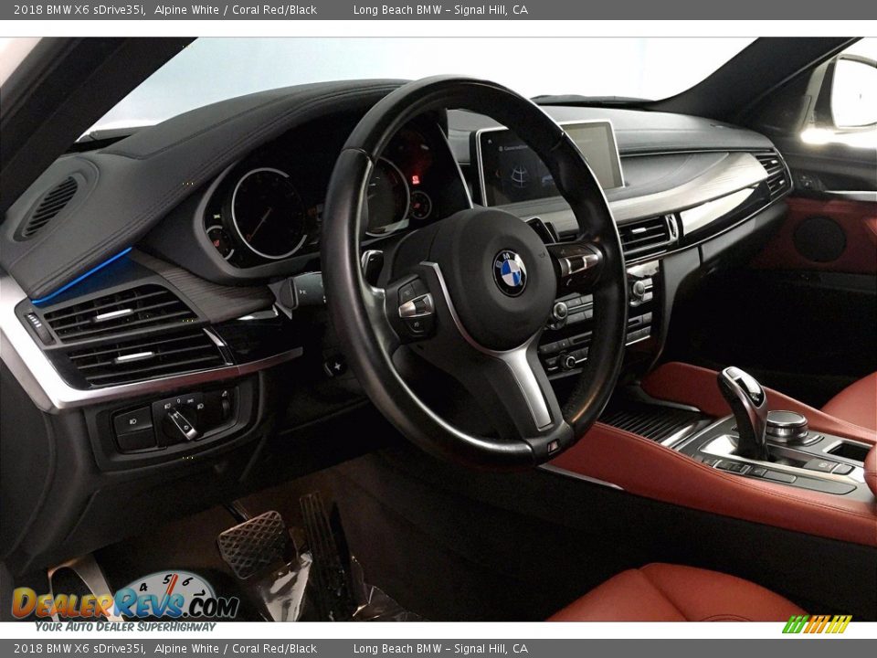 2018 BMW X6 sDrive35i Alpine White / Coral Red/Black Photo #21