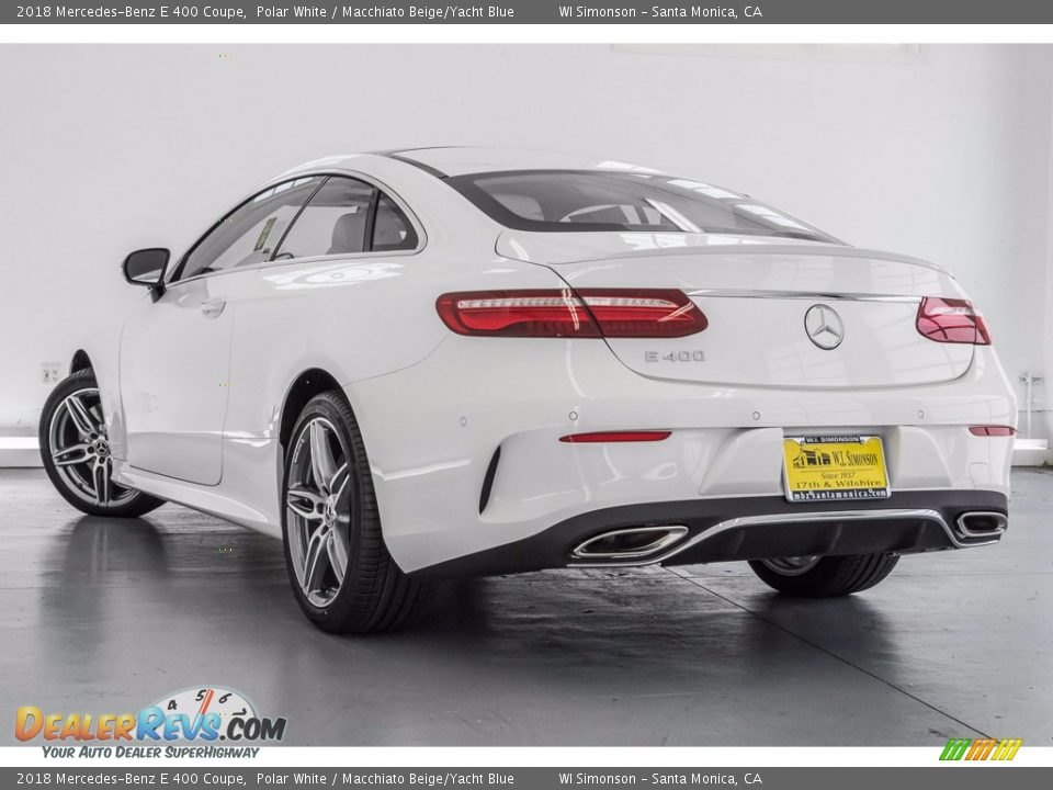 2018 Mercedes-Benz E 400 Coupe Polar White / Macchiato Beige/Yacht Blue Photo #3