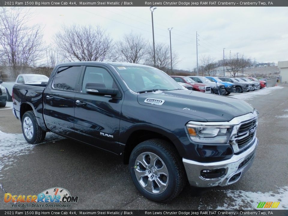 2021 Ram 1500 Big Horn Crew Cab 4x4 Maximum Steel Metallic / Black Photo #3