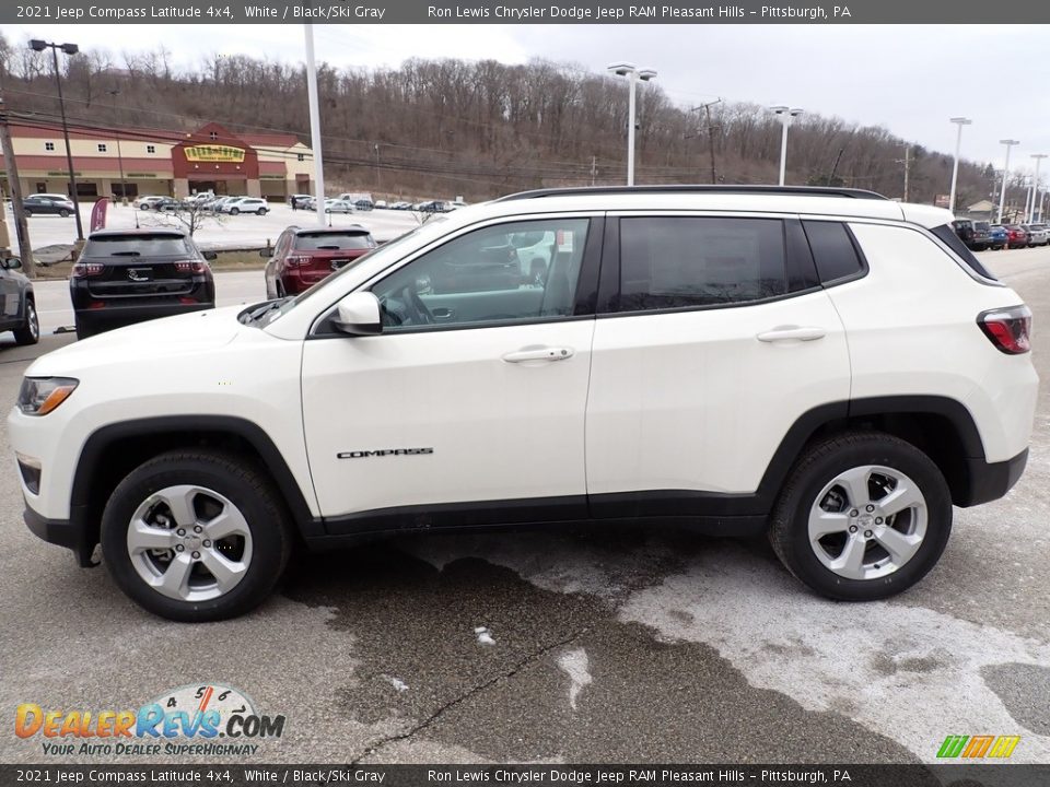 2021 Jeep Compass Latitude 4x4 White / Black/Ski Gray Photo #2