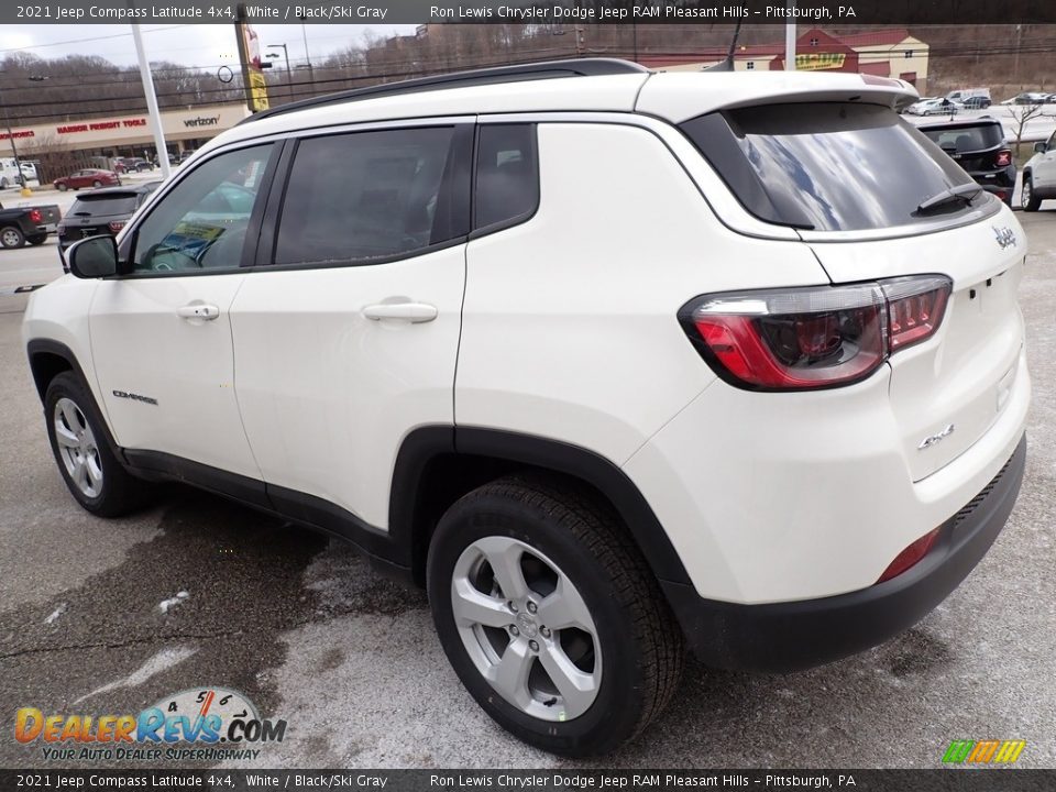 2021 Jeep Compass Latitude 4x4 White / Black/Ski Gray Photo #3