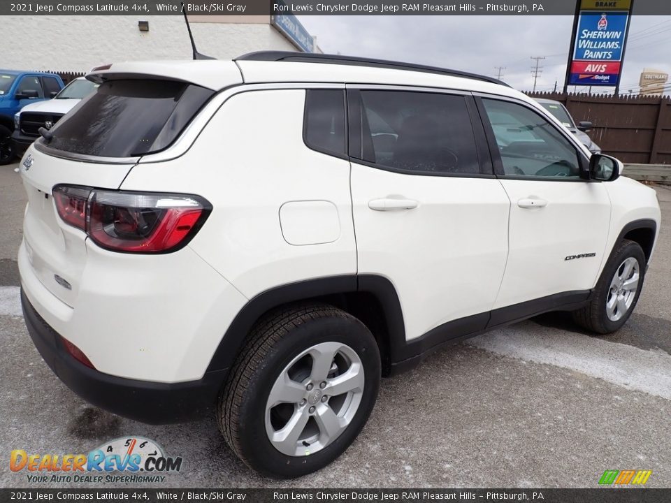 2021 Jeep Compass Latitude 4x4 White / Black/Ski Gray Photo #6