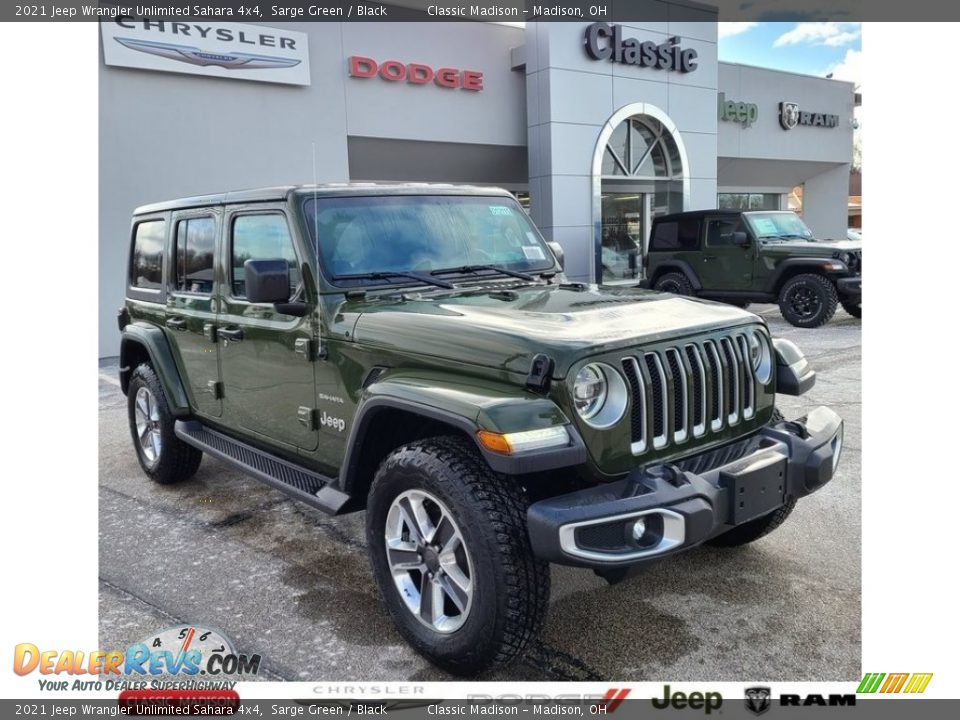 2021 Jeep Wrangler Unlimited Sahara 4x4 Sarge Green / Black Photo #1