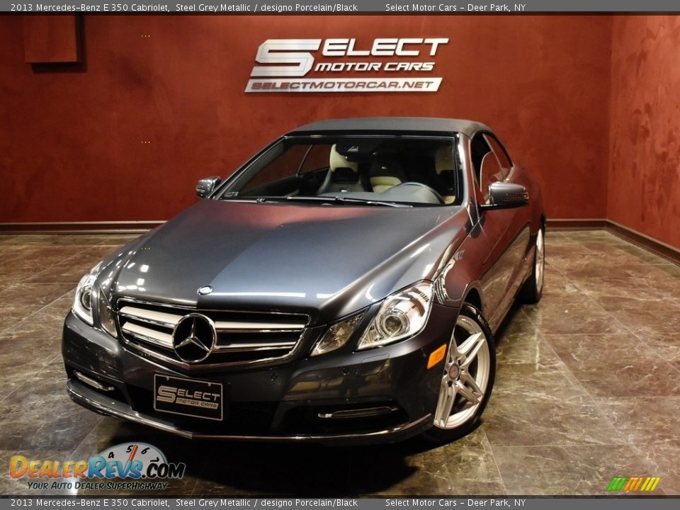 2013 Mercedes-Benz E 350 Cabriolet Steel Grey Metallic / designo Porcelain/Black Photo #1