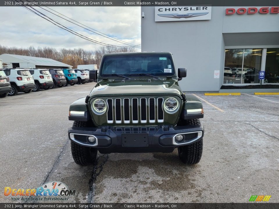 2021 Jeep Wrangler Unlimited Sahara 4x4 Sarge Green / Black Photo #7