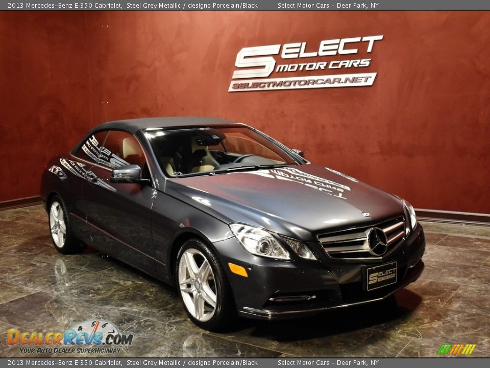 2013 Mercedes-Benz E 350 Cabriolet Steel Grey Metallic / designo Porcelain/Black Photo #3