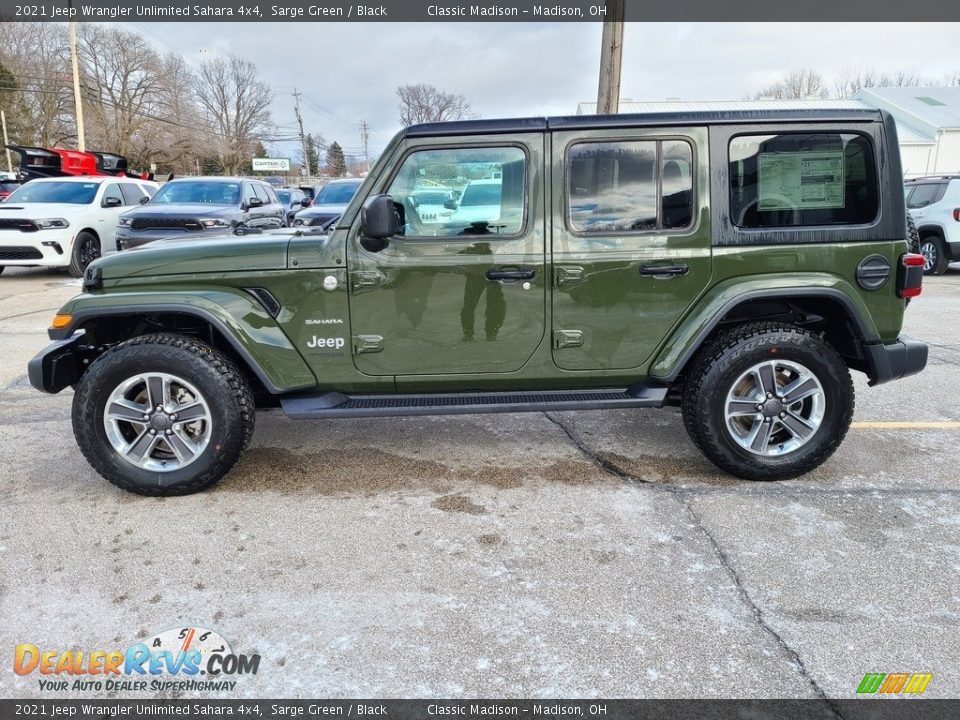 2021 Jeep Wrangler Unlimited Sahara 4x4 Sarge Green / Black Photo #8