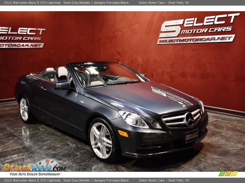 2013 Mercedes-Benz E 350 Cabriolet Steel Grey Metallic / designo Porcelain/Black Photo #7