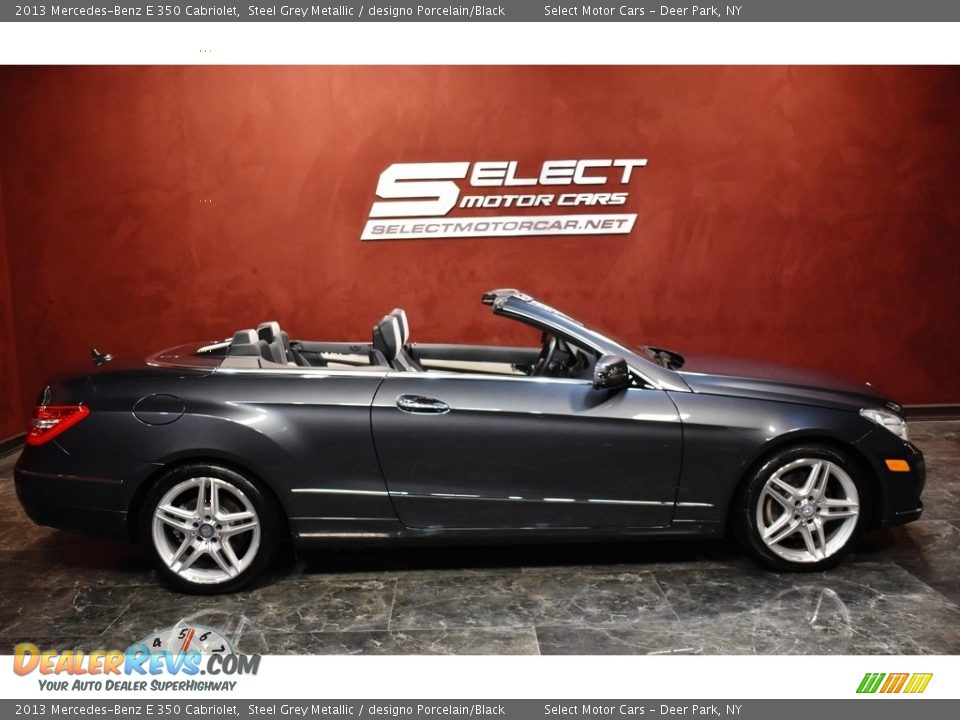 2013 Mercedes-Benz E 350 Cabriolet Steel Grey Metallic / designo Porcelain/Black Photo #8