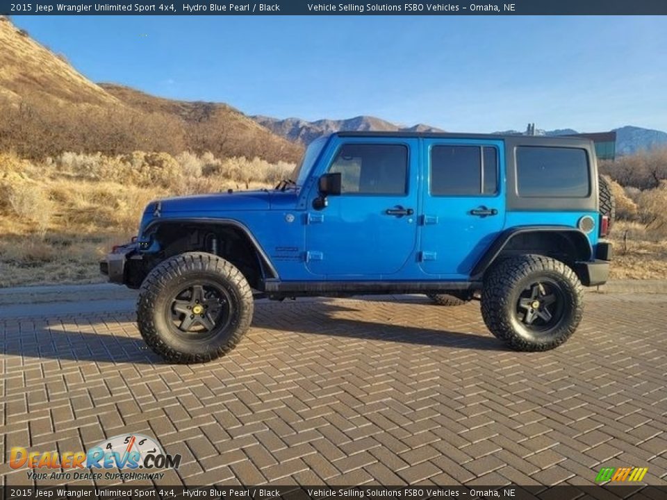 2015 Jeep Wrangler Unlimited Sport 4x4 Hydro Blue Pearl / Black Photo #1