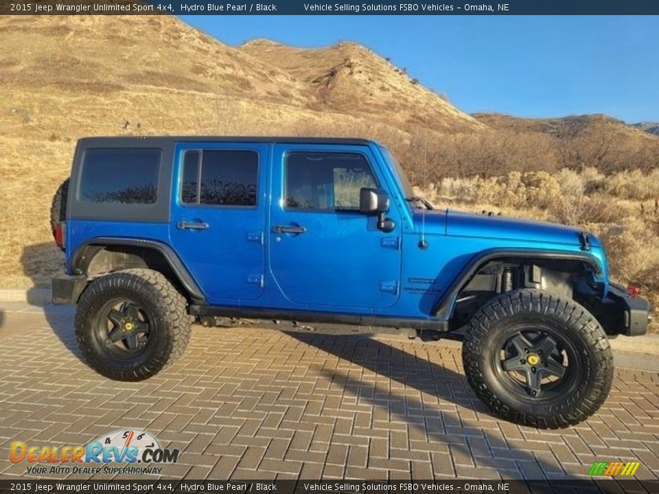 2015 Jeep Wrangler Unlimited Sport 4x4 Hydro Blue Pearl / Black Photo #2