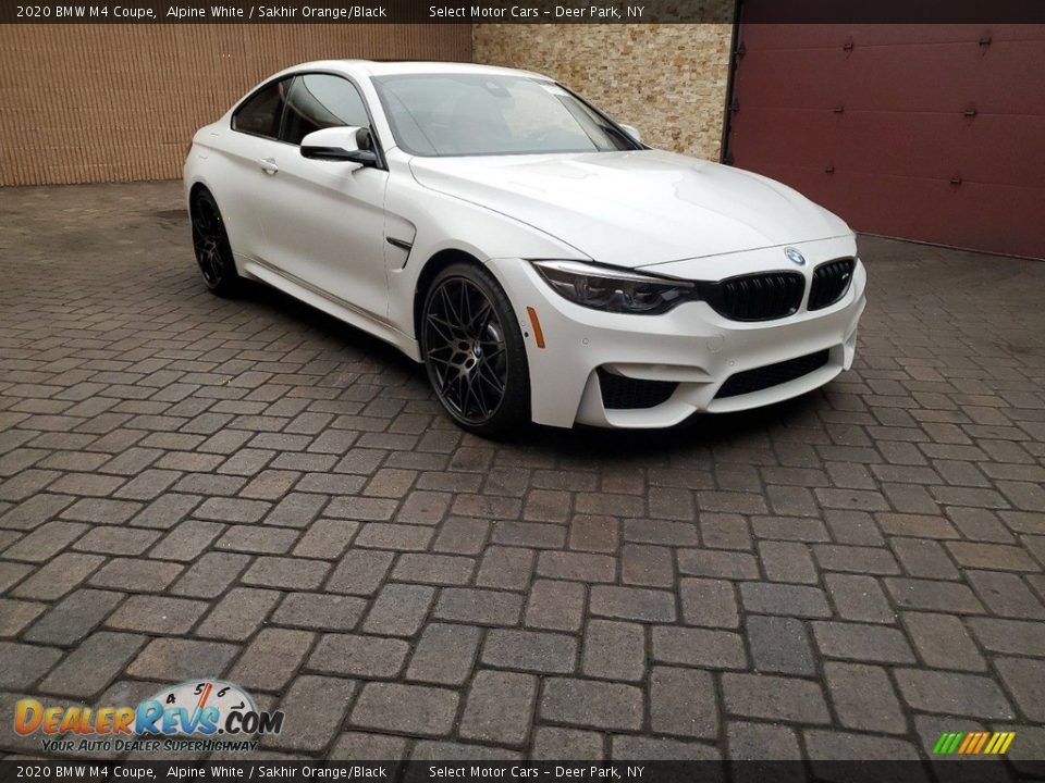 2020 BMW M4 Coupe Alpine White / Sakhir Orange/Black Photo #2