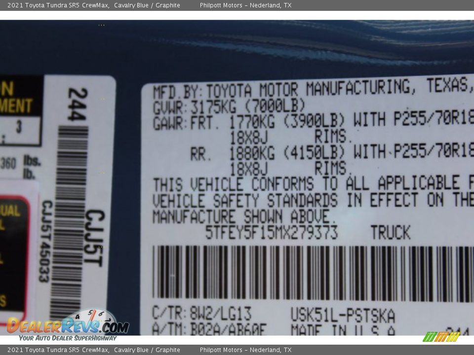 2021 Toyota Tundra SR5 CrewMax Cavalry Blue / Graphite Photo #23