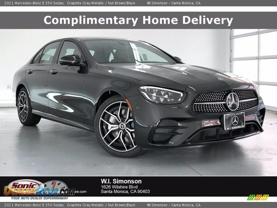 2021 Mercedes-Benz E 350 Sedan Graphite Gray Metallic / Nut Brown/Black Photo #1
