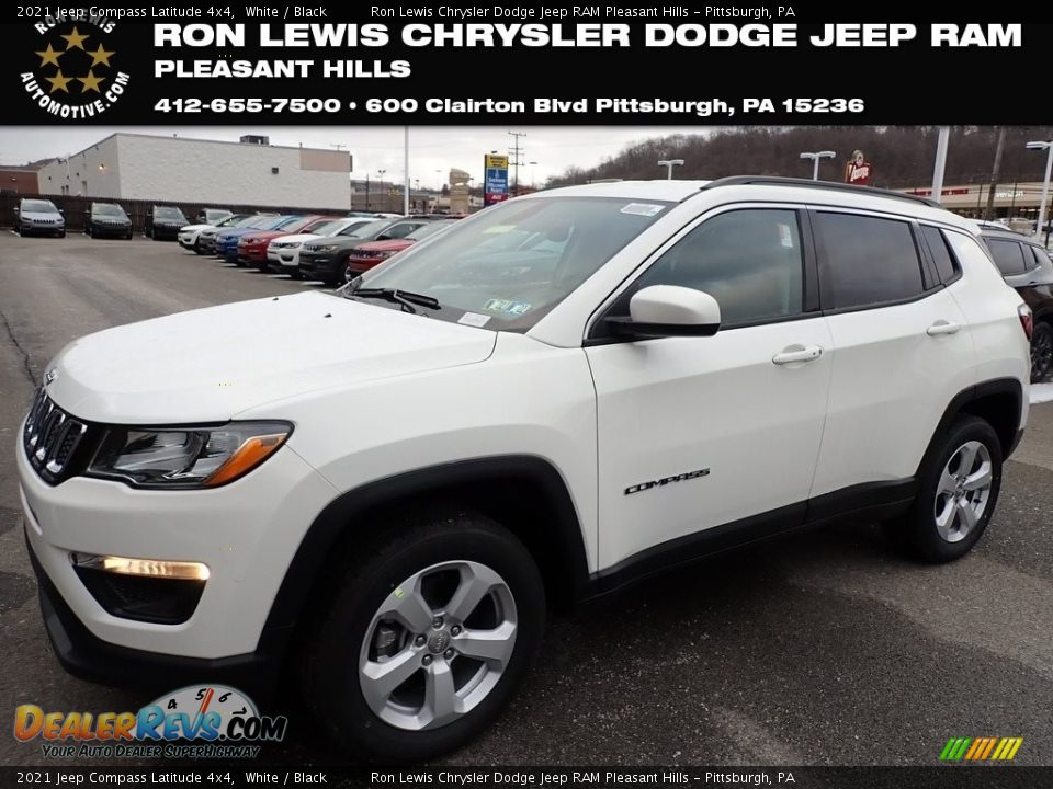 2021 Jeep Compass Latitude 4x4 White / Black Photo #1