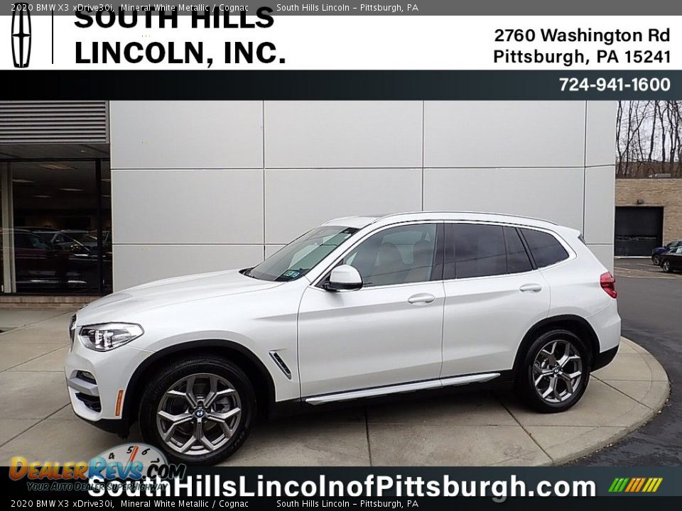 2020 BMW X3 xDrive30i Mineral White Metallic / Cognac Photo #1