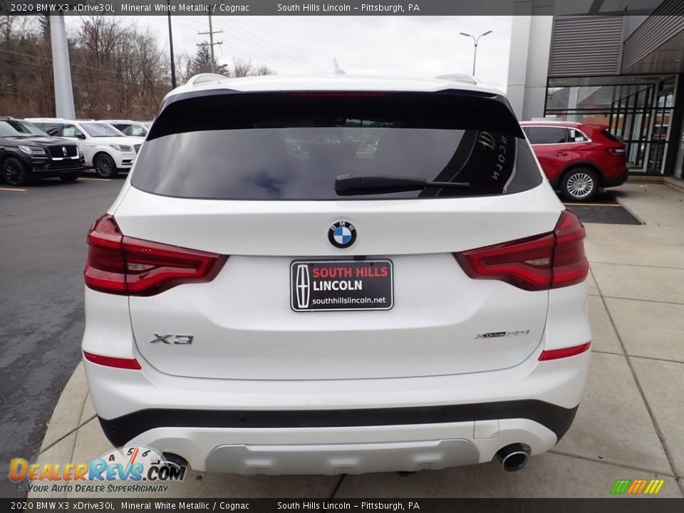 2020 BMW X3 xDrive30i Mineral White Metallic / Cognac Photo #4