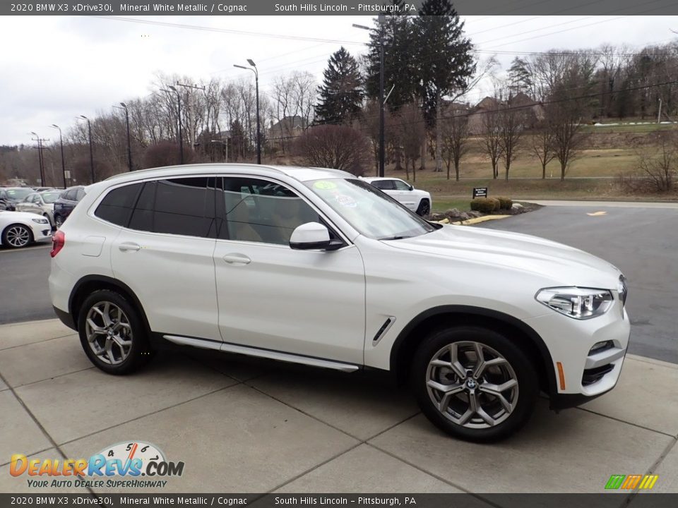 2020 BMW X3 xDrive30i Mineral White Metallic / Cognac Photo #7