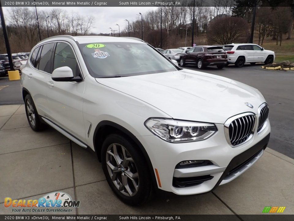 2020 BMW X3 xDrive30i Mineral White Metallic / Cognac Photo #8