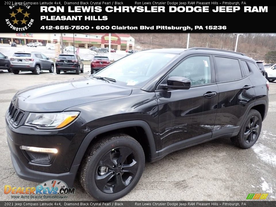 2021 Jeep Compass Latitude 4x4 Diamond Black Crystal Pearl / Black Photo #1