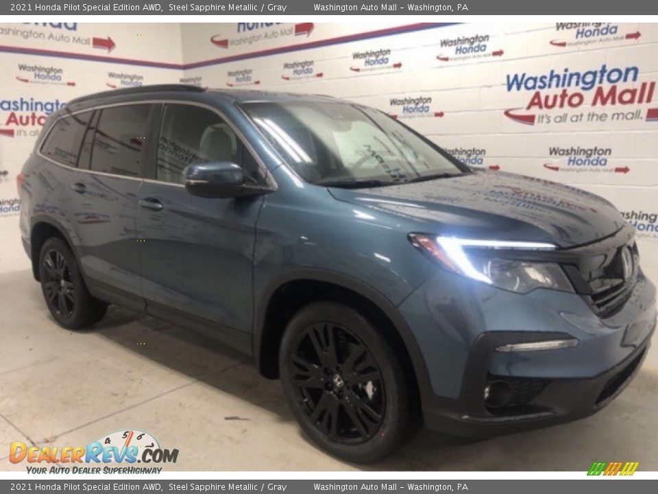 2021 Honda Pilot Special Edition AWD Steel Sapphire Metallic / Gray Photo #2