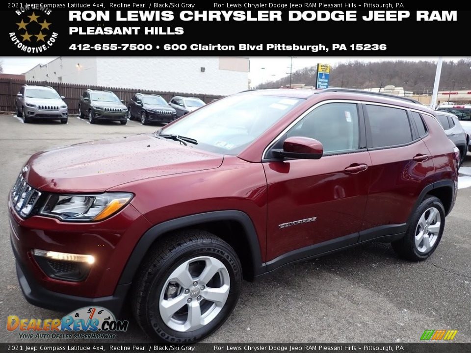 2021 Jeep Compass Latitude 4x4 Redline Pearl / Black/Ski Gray Photo #1