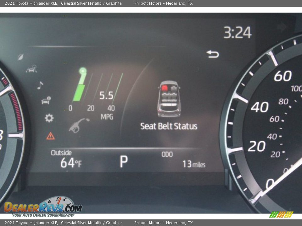 2021 Toyota Highlander XLE Celestial Silver Metallic / Graphite Photo #14