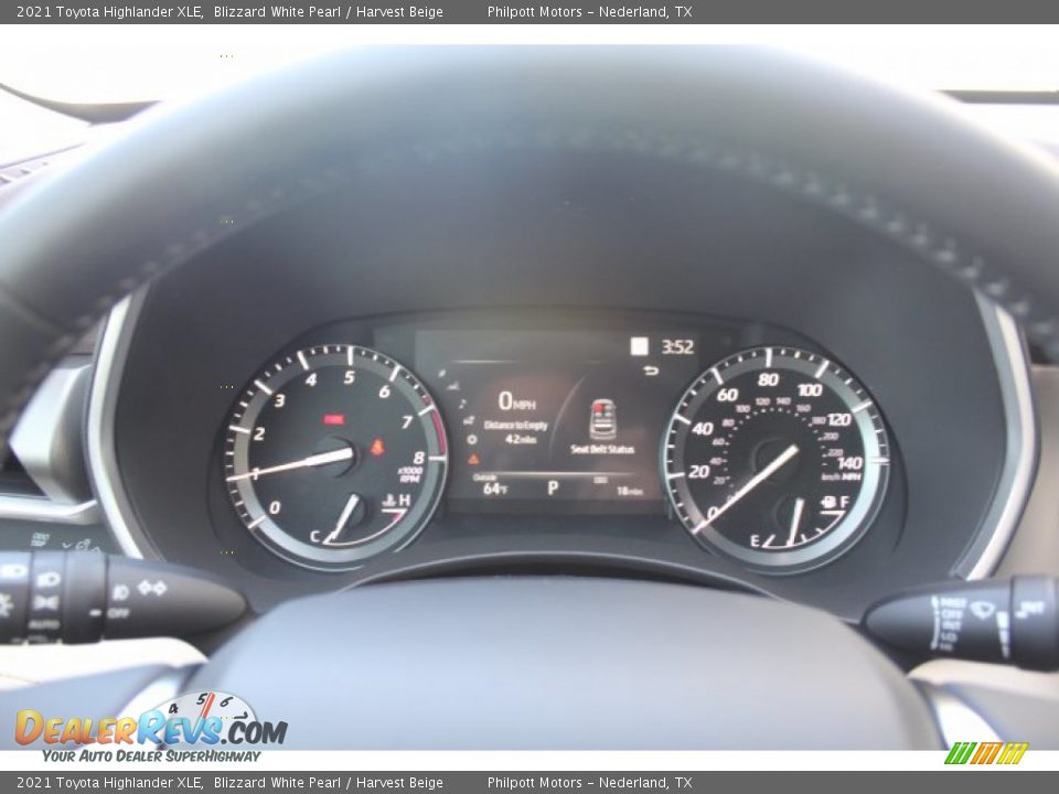 2021 Toyota Highlander XLE Blizzard White Pearl / Harvest Beige Photo #13