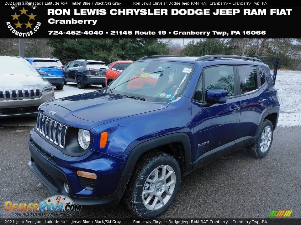 2021 Jeep Renegade Latitude 4x4 Jetset Blue / Black/Ski Gray Photo #1