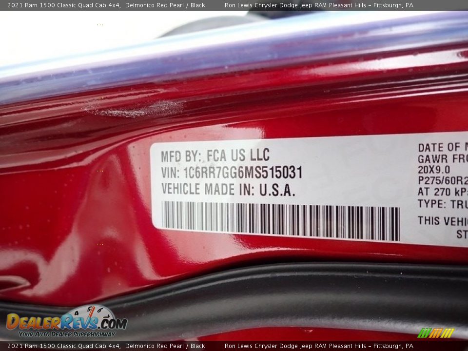 2021 Ram 1500 Classic Quad Cab 4x4 Delmonico Red Pearl / Black Photo #15