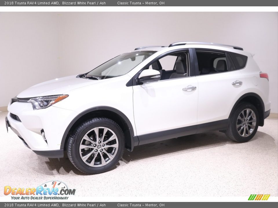 2018 Toyota RAV4 Limited AWD Blizzard White Pearl / Ash Photo #3