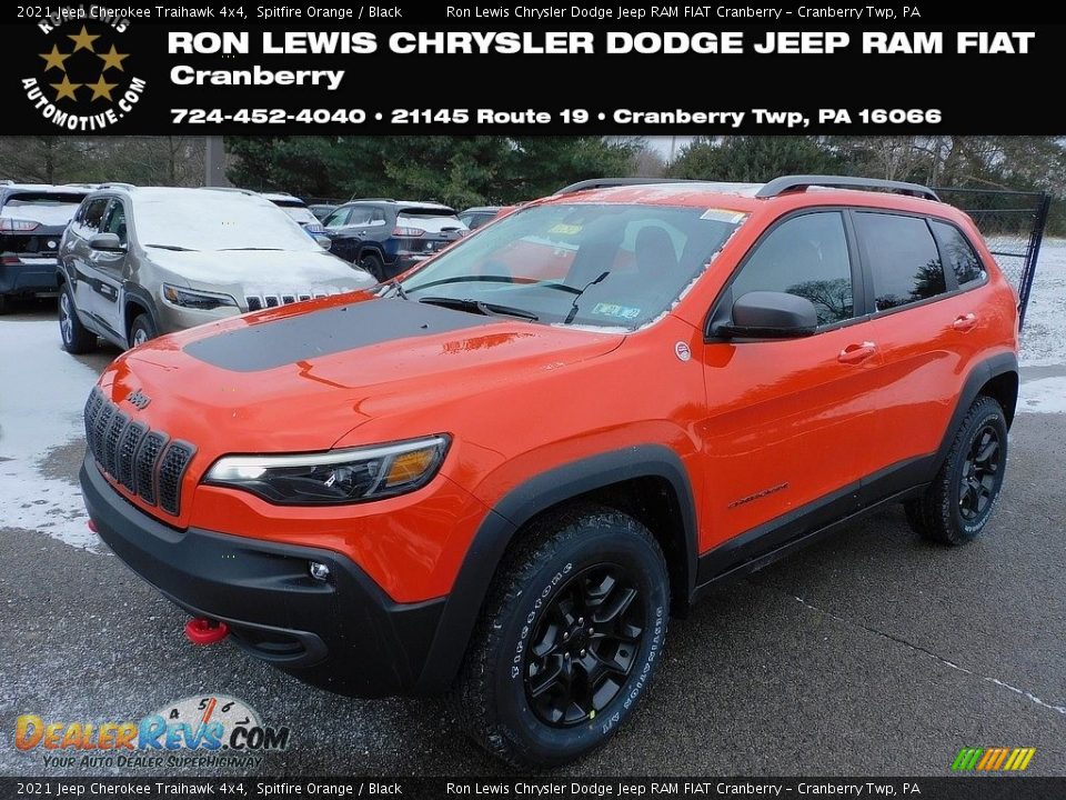 2021 Jeep Cherokee Traihawk 4x4 Spitfire Orange / Black Photo #1