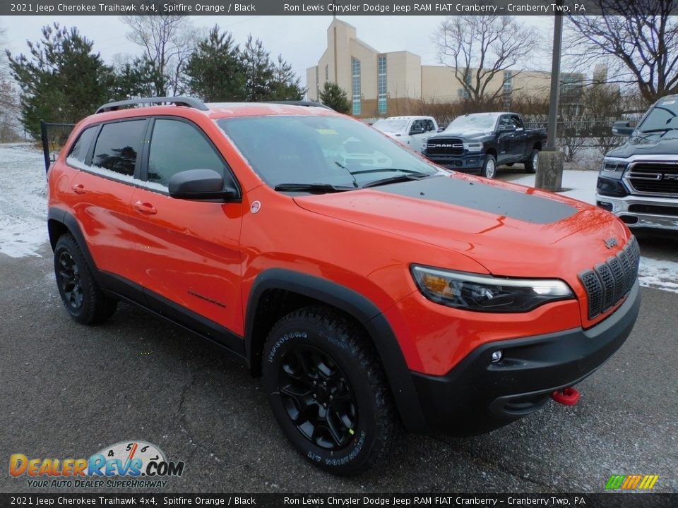 2021 Jeep Cherokee Traihawk 4x4 Spitfire Orange / Black Photo #3